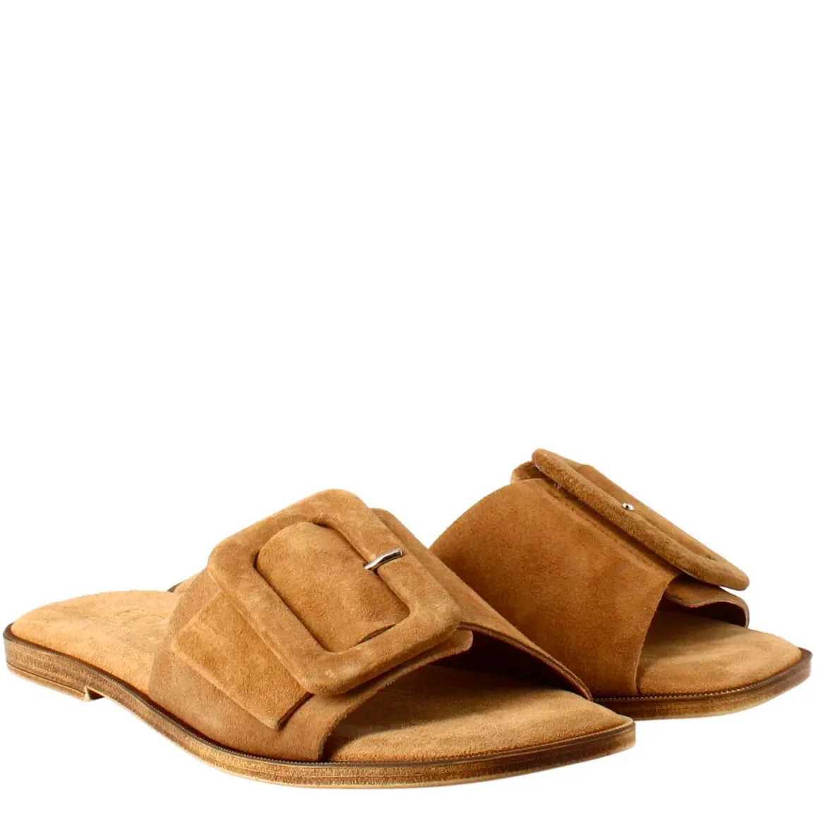 Sandalo Basso Da Donna In Pelle Scamosciata Marrone