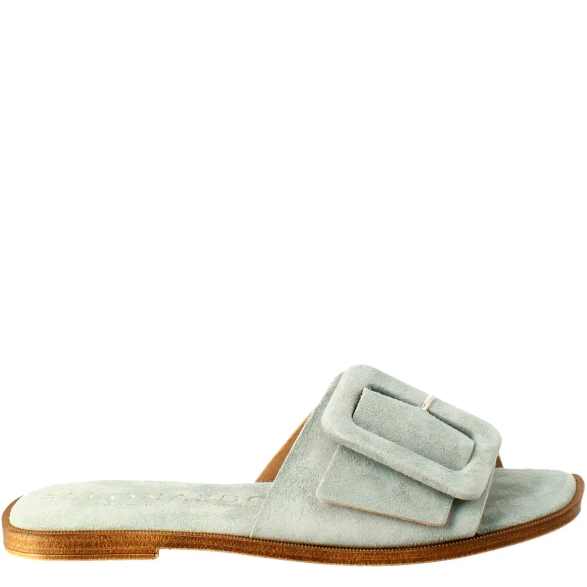 Sandalo Basso Da Donna In Pelle Scamosciata Verde
