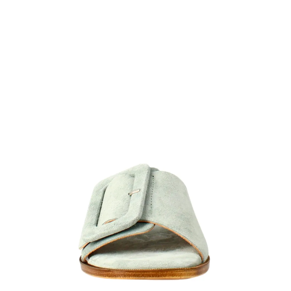 Sandalo Basso Da Donna In Pelle Scamosciata Verde