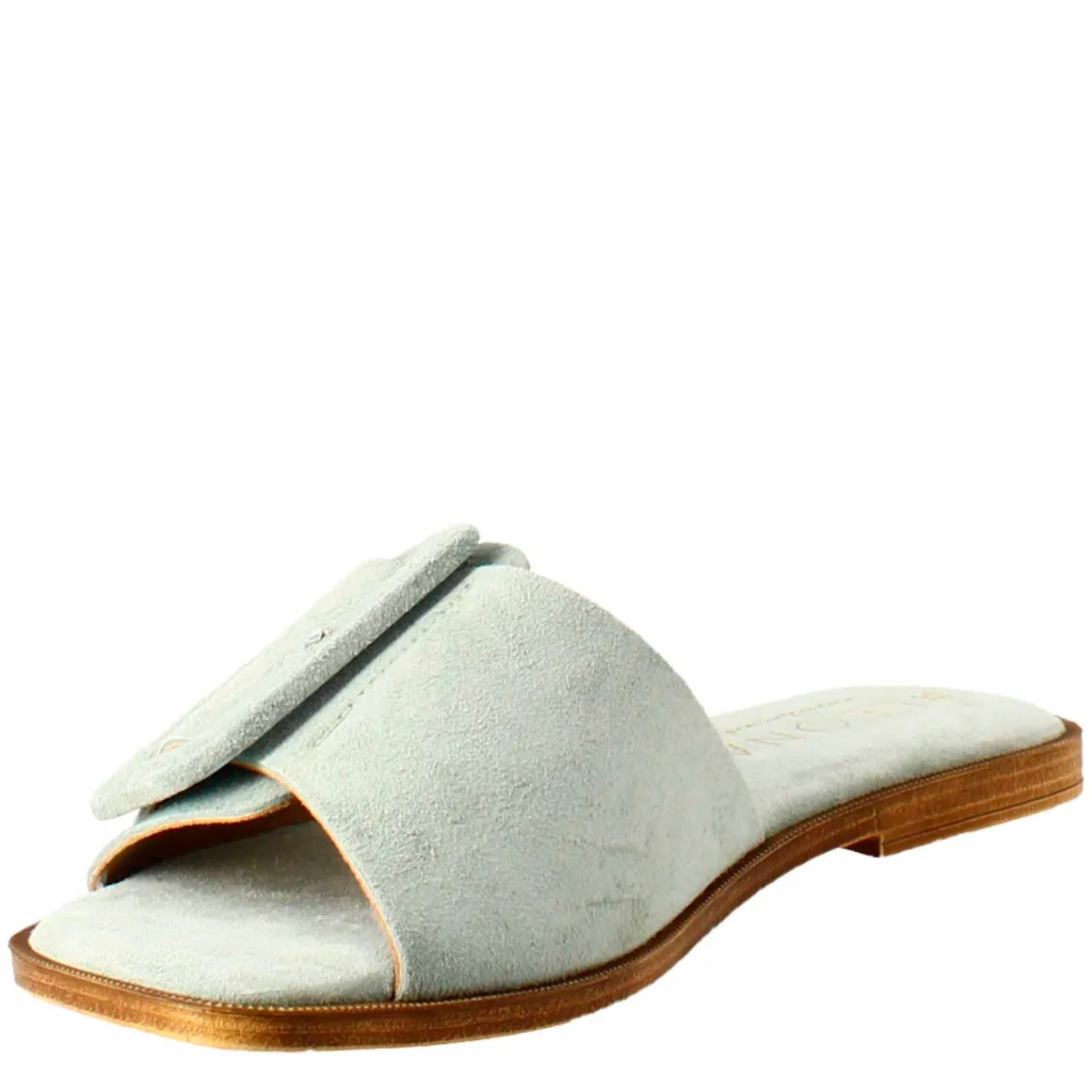 Sandalo Basso Da Donna In Pelle Scamosciata Verde