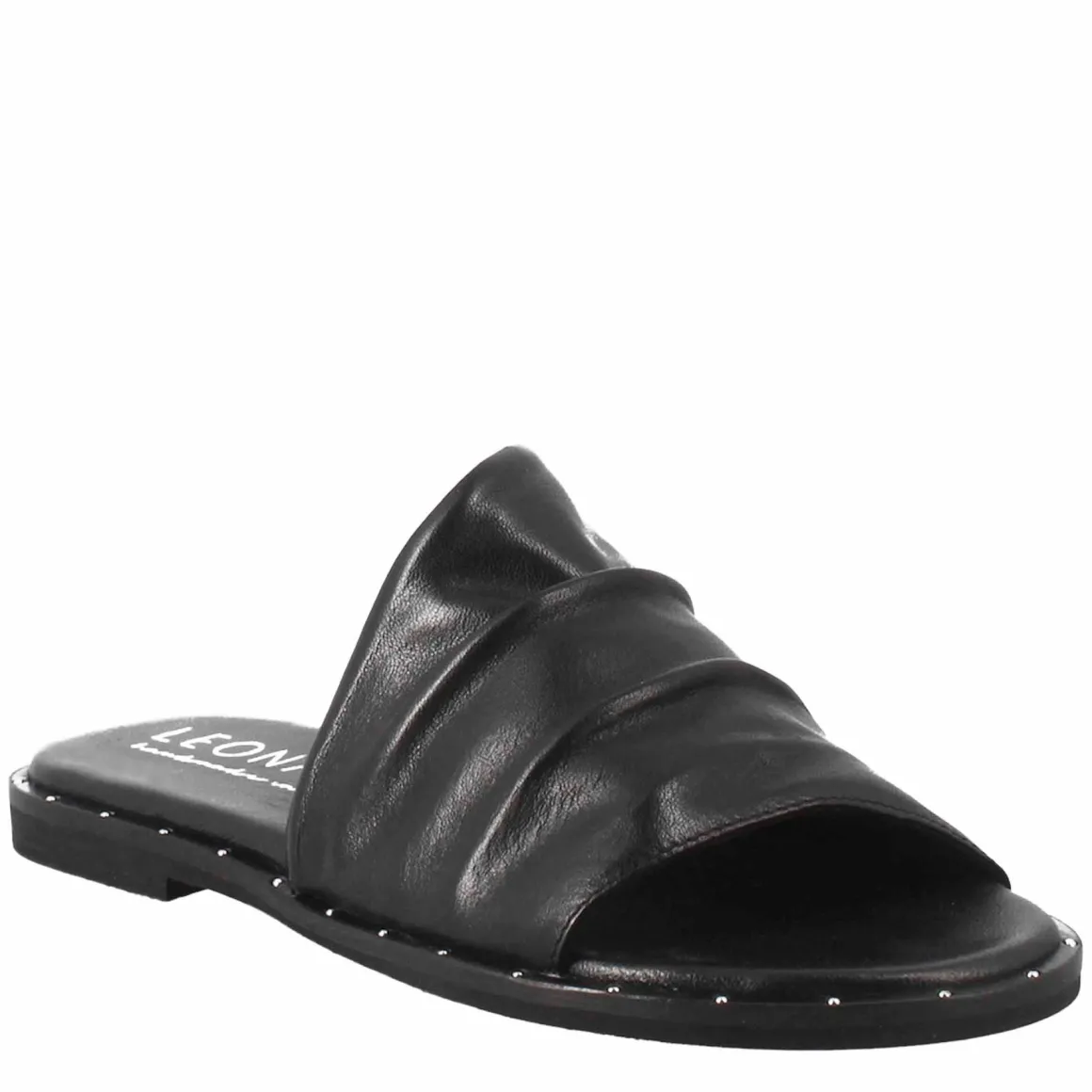 Sandalo Da Donna A Fascia In Pelle Nero