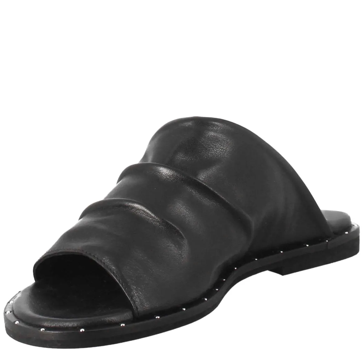 Sandalo Da Donna A Fascia In Pelle Nero