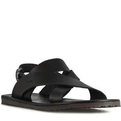 Sandalo Da Uomo Con Fasce Intrecciate In Pelle Colore Nero