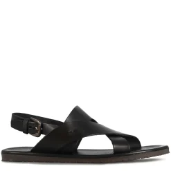 Sandalo Da Uomo Con Fasce Intrecciate In Pelle Colore Nero