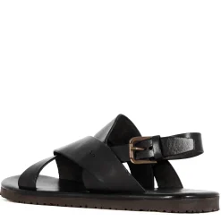Sandalo Da Uomo Con Fasce Intrecciate In Pelle Colore Nero