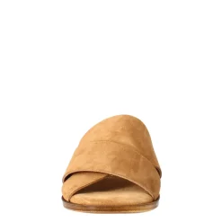 Sandalo Doppia Fascia Da Donna In Pelle Scamosciata Marrone