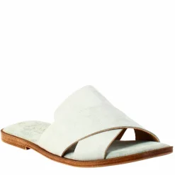 Sandalo Doppia Fascia Da Donna In Pelle Scamosciata Verde
