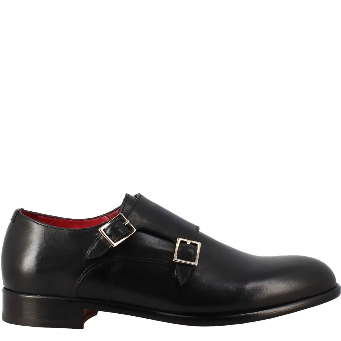 Scarpa Doppia Fibbia Da Uomo In Pelle Nera