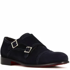 Scarpa Doppia Fibbia Da Uomo In Pelle Scamosciata Colore Blu