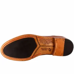 Scarpa Francesina Marrone Vintage Elegante Da Uomo In Pelle