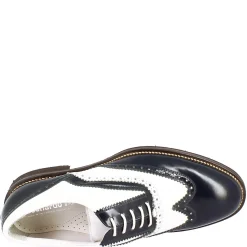 Scarpe Da Golf Donna Bicolore Bianco E Blu In Pelle