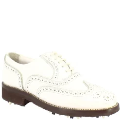 Scarpe Da Golf Donna Impermeabili Fatte A Mano In Pelle Bianca