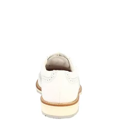 Scarpe Da Golf Uomo Classiche Brogues Artigianali In Pelle Bianca