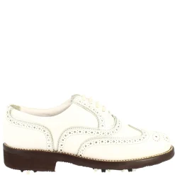 Scarpe Da Golf Uomo Impermeabili Fatte A Mano In Pelle Bianca