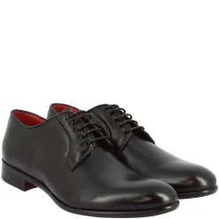 Scarpe Da Uomo Stringate Fatte A Mano In Pelle Nera