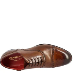 Scarpe Da Uomo Stringate Francesine Fatte A Mano In Pelle Montecarlo Brandy