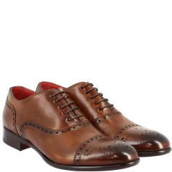 Scarpe Da Uomo Stringate Francesine Fatte A Mano In Pelle Montecarlo Brandy