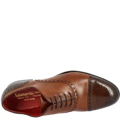 Scarpe Da Uomo Stringate Francesine Fatte A Mano In Pelle Montecarlo Brandy E Moro