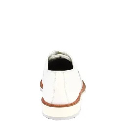 Scarpe Golf Uomo Artigianali In Pelle Bianco Con Puntale Rosso
