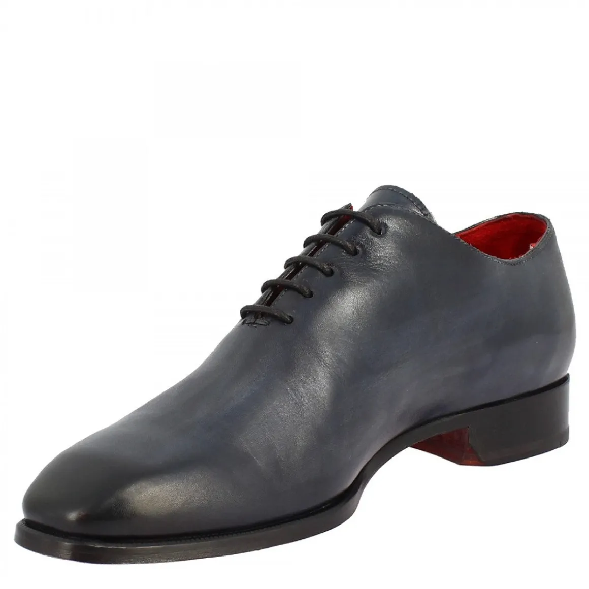 Scarpe Wholecut Da Uomo Artigianali In Pelle Delavè Blu