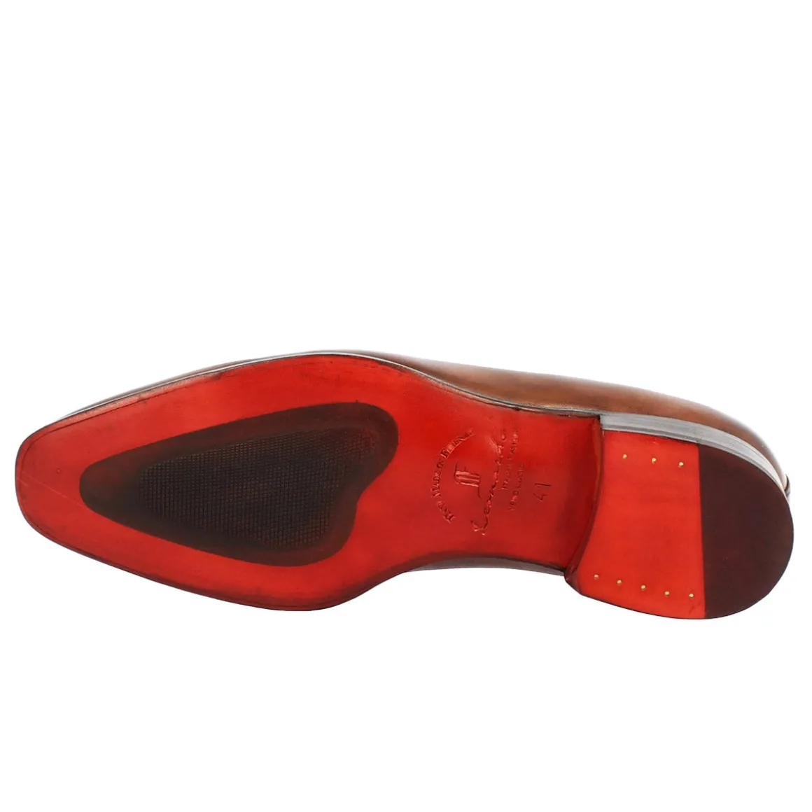 Scarpe Wholecut Da Uomo Artigianali Punta Squadrata In Pelle Delavè Brandy