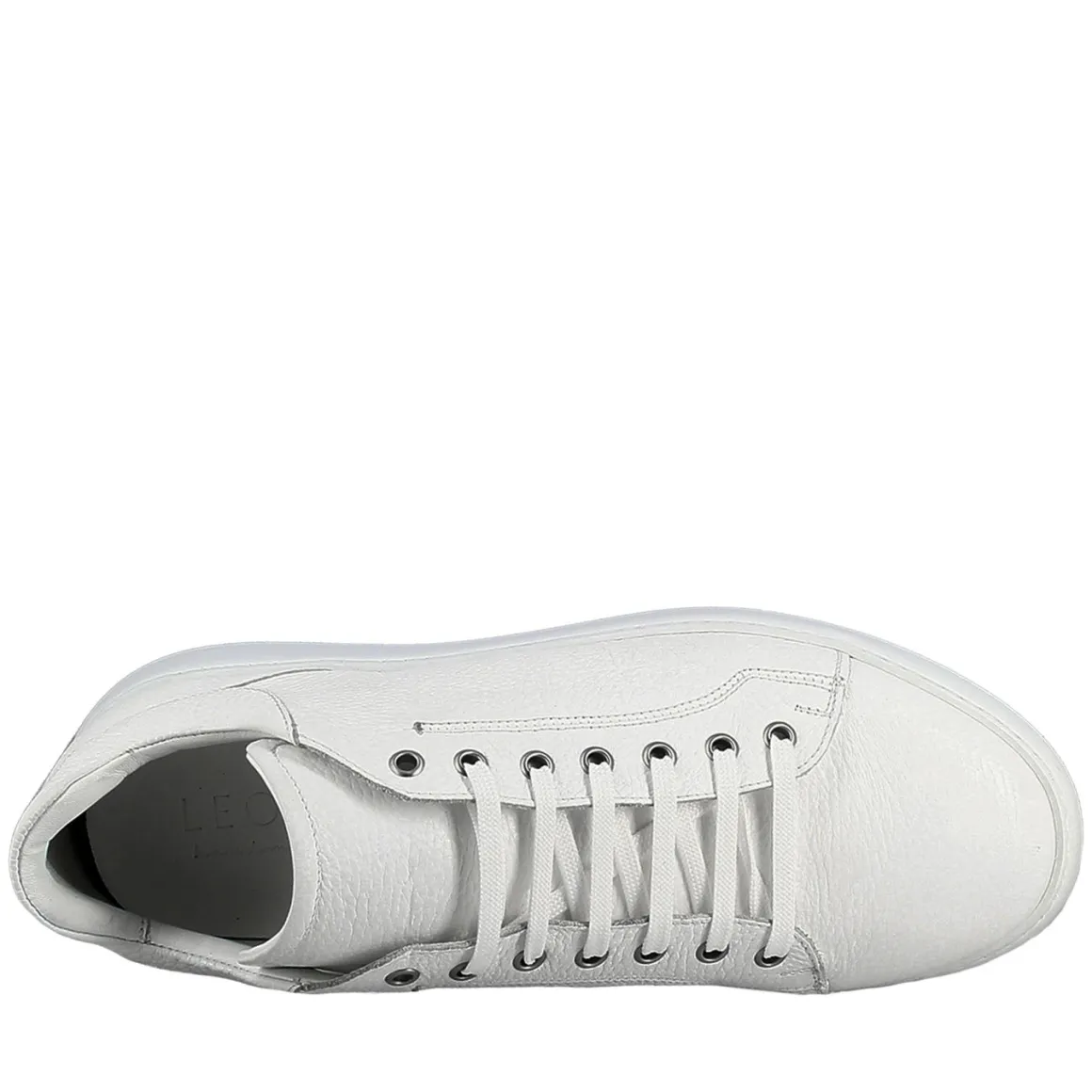 Sneaker Bianca Elegante Da Uomo In Pelle Liscia