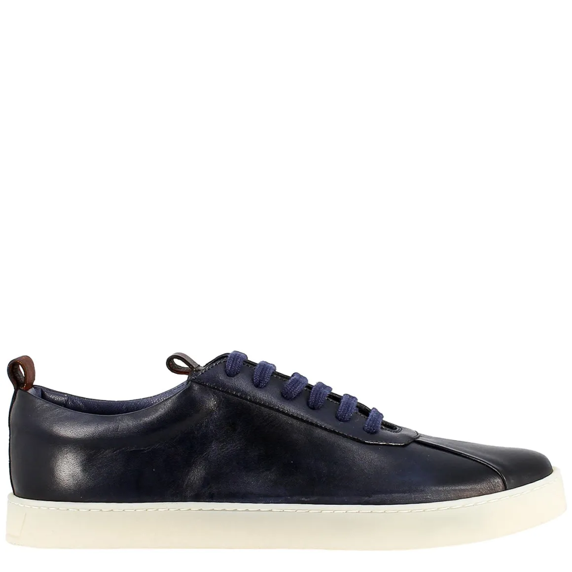 Sneaker Blu Elegante Da Uomo In Pelle Liscia