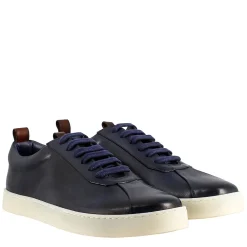 Sneaker Blu Elegante Da Uomo In Pelle Liscia