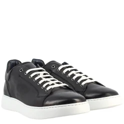 Sneaker Blu Elegante Da Uomo In Pelle Liscia