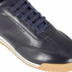 Sneaker Casual Da Uomo In Pelle Colore Blu