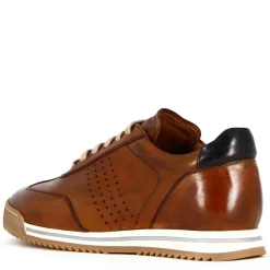 Sneaker Casual Da Uomo In Pelle Colore Marrone Chiaro