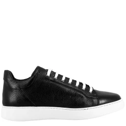 Sneaker Colore Nero Elegante Da Uomo In Pelle Liscia