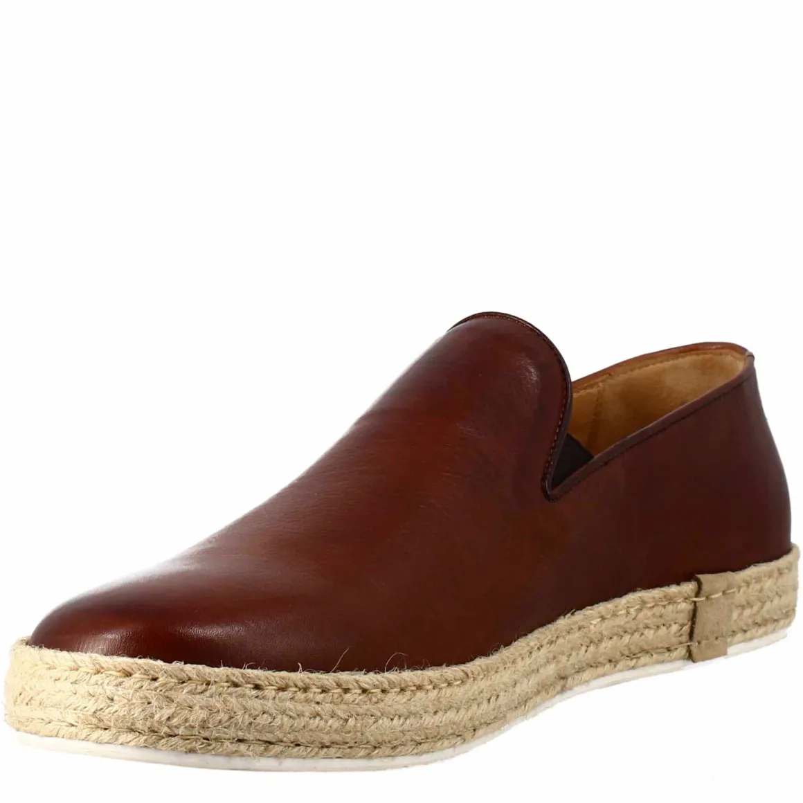 Sneaker Marrone Brandy Elegante Da Uomo In Pelle Liscia