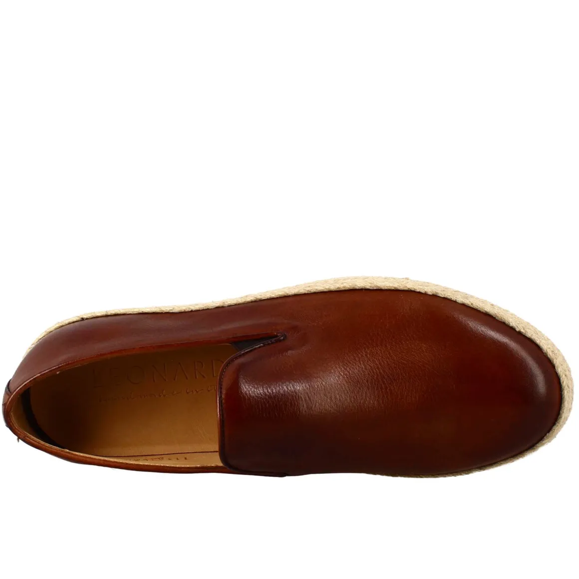 Sneaker Marrone Brandy Elegante Da Uomo In Pelle Liscia