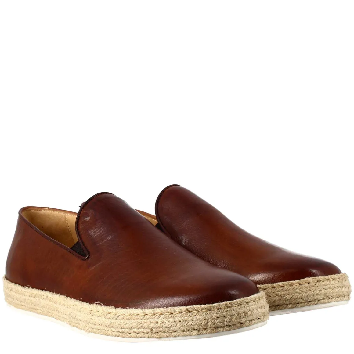 Sneaker Marrone Brandy Elegante Da Uomo In Pelle Liscia