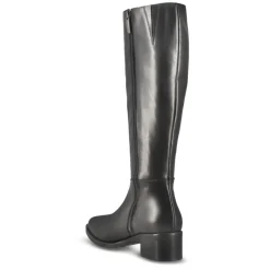 Stivale Alto Artigianale Da Donna In Pelle Colore Nero