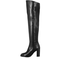 Stivale Sopra Il Ginocchio Da Donna Con Tacco Alto In Pelle Colore Nero