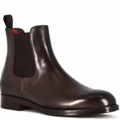 Stivaletti Da Uomo Chelsea Eleganti In Pelle Colore Marrone Fatti A Mano