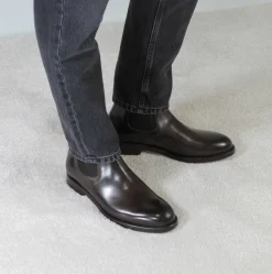Stivaletti Da Uomo Chelsea Eleganti In Pelle Colore Marrone Fatti A Mano