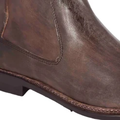 Stivaletti Da Uomo In Pelle Classico Colore Marrone Scuro Fatti A Mano