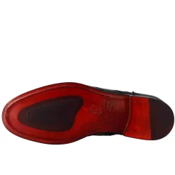 Stivaletto Anfibio Alto Con Lavorazione Brogue Da Uomo In Pelle Colore Nero