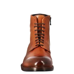 Stivaletto Anfibio Alto Diver Da Uomo In Pelle Lavata Colore Cuoio