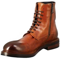 Stivaletto Anfibio Alto Diver Da Uomo In Pelle Lavata Colore Cuoio