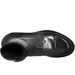 Stivaletto Anfibio Alto Diver Da Uomo In Pelle Lavata Colore Nero