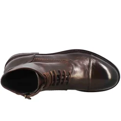 Stivaletto Anfibio Alto Diver Da Uomo In Pelle Lavata Colore Testa Di Moro