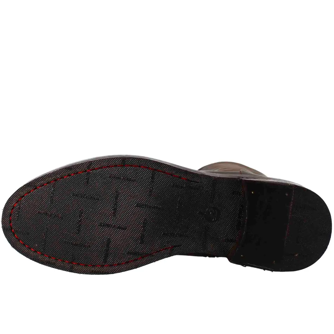 Stivaletto Anfibio Alto Diver Da Uomo In Pelle Lavata Colore Testa Di Moro