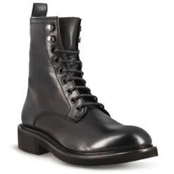 Stivaletto Anfibio Da Donna In Vera Pelle Colore Nero Fatto A Mano