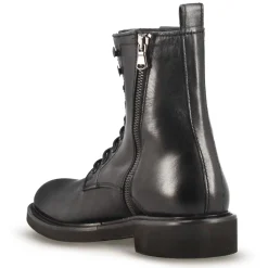 Stivaletto Anfibio Da Donna In Vera Pelle Colore Nero Fatto A Mano