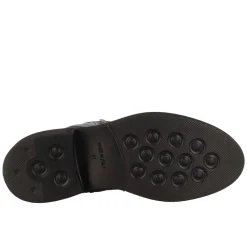 Stivaletto Anfibio Da Donna In Vera Pelle Colore Nero Fatto A Mano
