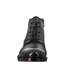 Stivaletto Anfibio Medio Diver Da Uomo In Pelle Lavata Colore Nero